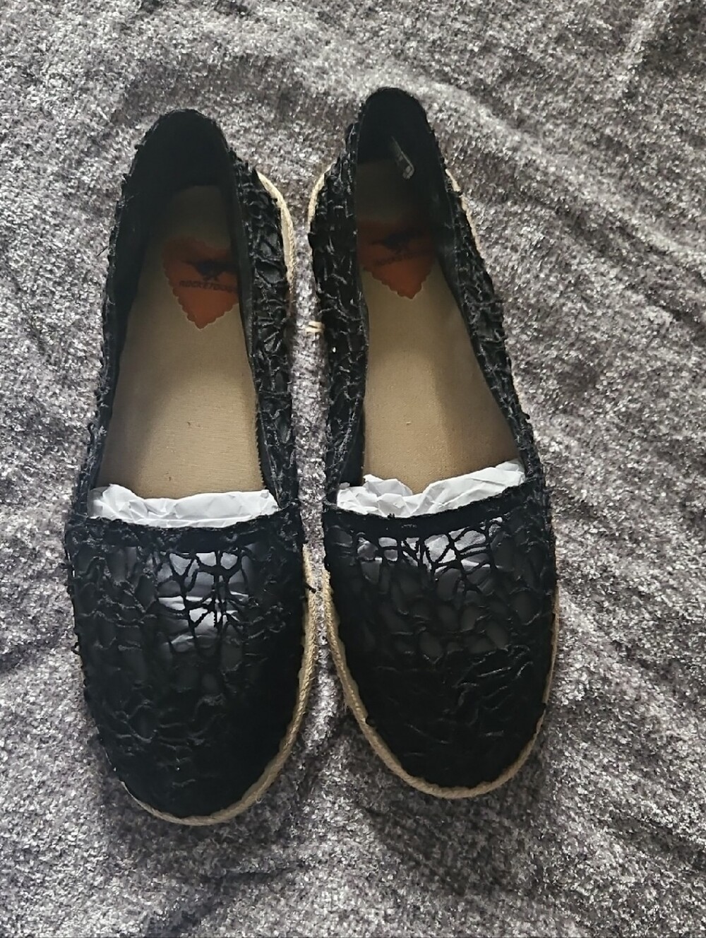 Rocket Dog Women’s Black Lace Espadrille Flats,with Cusioned Insole